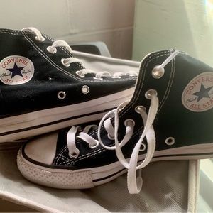 Converse All Star  hi tops, black and white, size 6